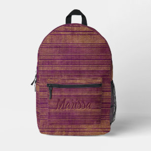 Hübsches Burnt Orange Burgund Wasserfarbmuster Bedruckter Rucksack