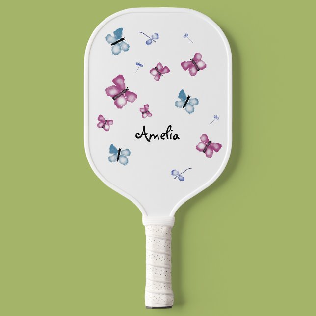 Hübsches Butterfly-Personalisiert-Pickleball-Padde Pickleball Schläger (Stylish butterfly pickleball accessories. Customized to order. 🦋)