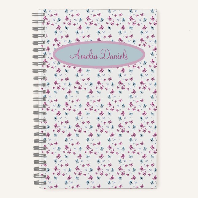 Hübsches Butterfly-Personalisiertes Notebook Notizbuch (Vorderseite)