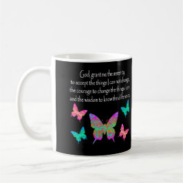 HÜBSCHES BUTTERFLY SERENITY PRAYER-DESIGN KAFFEETASSE