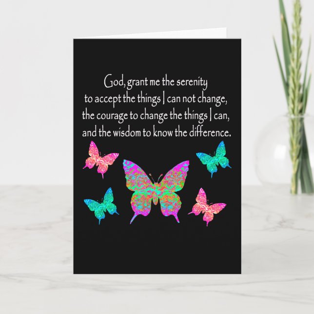 HÜBSCHES BUTTERFLY SERENITY PRAYER-DESIGN KARTE (Vorderseite)