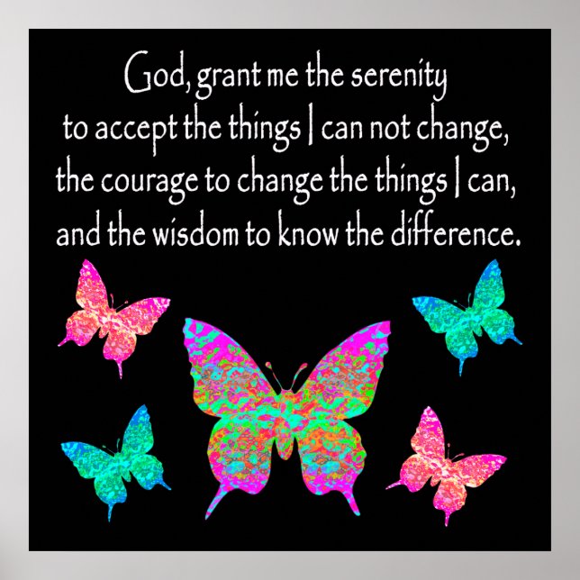 HÜBSCHES BUTTERFLY SERENITY PRAYER-DESIGN POSTER (Vorne)