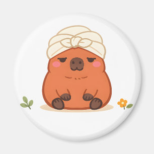 Hübsches Capybara-Spa-Tages-Tuch-Turban-Magnet Magnet