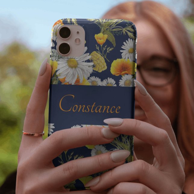Hübsches Chamomile & Poppies Muster Personalisiert Case-Mate iPhone Hülle (Von Creator hochgeladen)