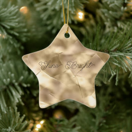 Hübsches Champagner Gold Glam Keramik Ornament