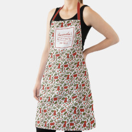 Hübsches Cherry Berries Muster Modernes Rotes Schürze