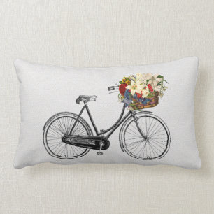 Hübsches Chicfahrrad-Blumenfahrrad-Dekorkissen Lendenkissen