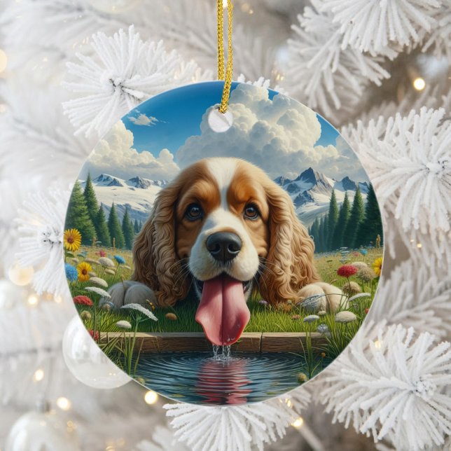 Hübsches Cocker Spaniel Andenken Keramik Ornament (Von Creator hochgeladen)