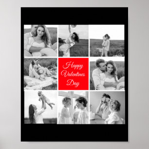 Hübsches Collage-Paar-Foto Frohen Valentinstag T Poster