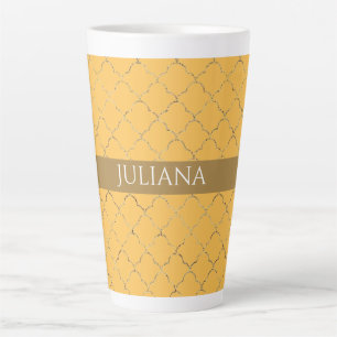 Hübsches Daffodidgold Quatrefolie Personalisiert Milchtasse