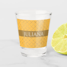 Hübsches Daffodidgold Quatrefolie Personalisiert Schnapsglas