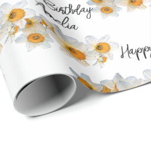 Hübsches Daffodin Personalisiert Geschenkpapier