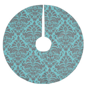 Hübsches Damask-Muster Polyester Weihnachtsbaumdecke