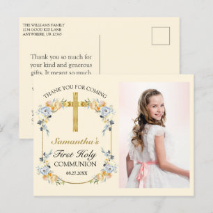 Hübsches Dankeschön mit Buttercreme-Blumen zur Hei Postkarte