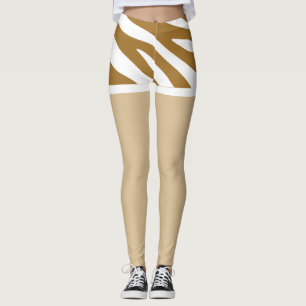 Hübsches Design Fake kurze Hosen Braun und Weiß Leggings