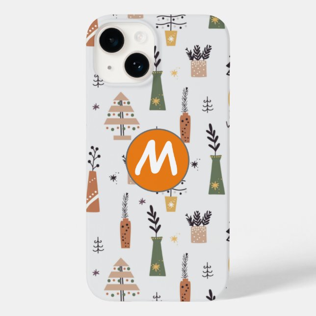 Hübsches Design mit Monogramm Kiefernbaum Weihnach Case-Mate iPhone 14 Hülle (Rückseite)