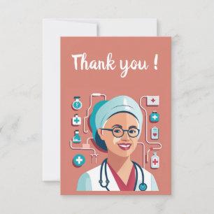 hübsches Design, um Krankenschwestern zu danken Dankeskarte