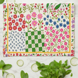 Hübsches Ditsy-Blumen-Teehandtuch. Geschirrtuch