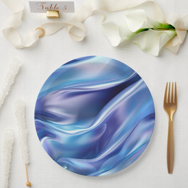 Hübsches Dreamy Blue Lila Brautparty Pappteller (Hochzeit)