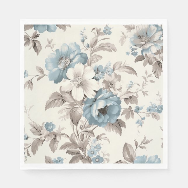 Hübsches Dusty Blau/hellbraun Serviette (Vorderseite)