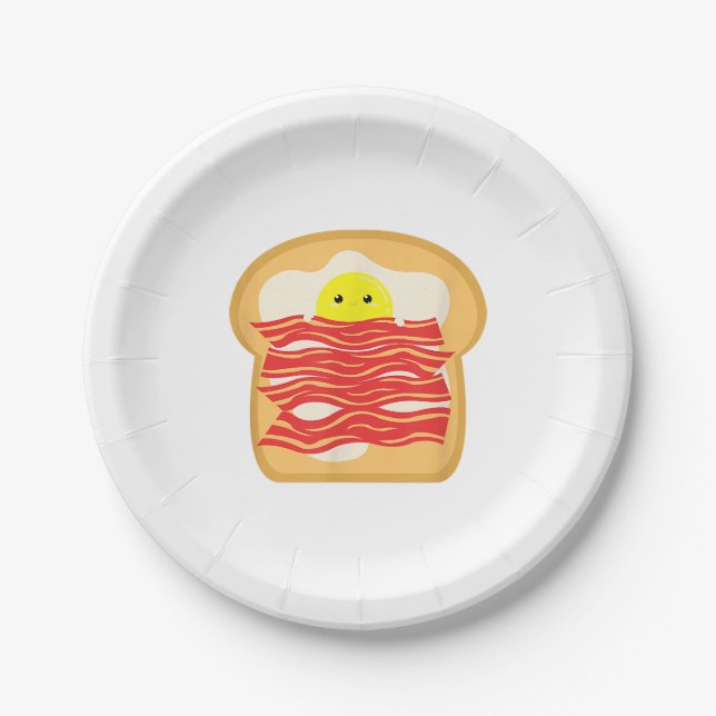 Hübsches Ei im Bacon Toast Bed T - Shirt - Food Br Pappteller (Vorderseite)