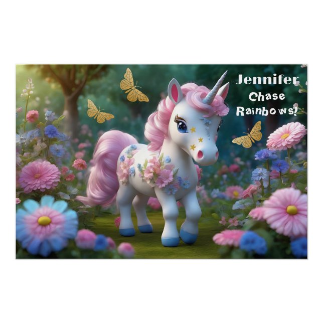 Hübsches Einhorn-Glossen-Poster Poster (Vorderseite)