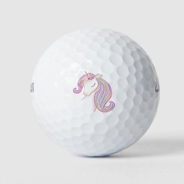 Hübsches Einhorn Golfball (Vorderseite)