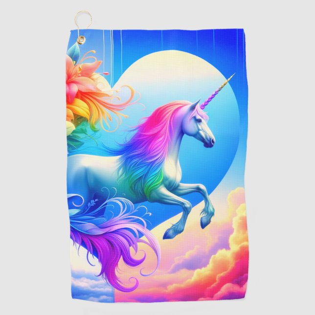 Hübsches Einhorn Golfhandtuch (Vorderseite)