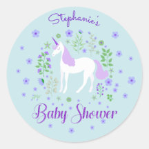 Hübsches Einhorn Lila Aqua Baby Dusche