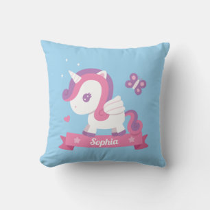 Hübsches Einhorn mit Flügeln Mädchen Zimmer Dekor Kissen