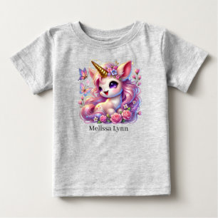 Hübsches Einhorn Namen hinzufügen Fantasy  Baby T-shirt
