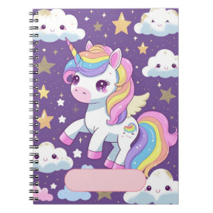 Hübsches Einhorn Notizbuch – Name editierbar Notizblock