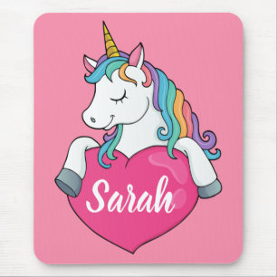 Hübsches Einhorn personalisierter Name Mousepad