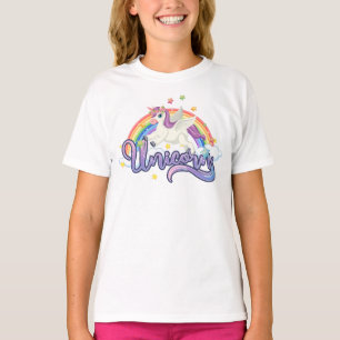 Hübsches Einhorn Regenbogen Mädchen T-Shirt für Mä