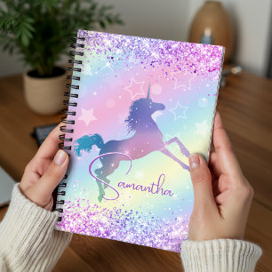 Hübsches Einhorn rosa Glitter Regenbogen Kunst Mon Planer