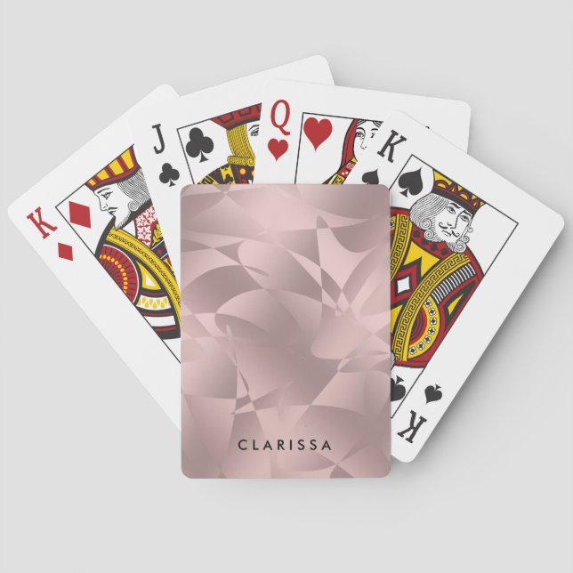 Hübsches elegantes stilvolles Rosengoldmuster Spielkarten (Rückseite)