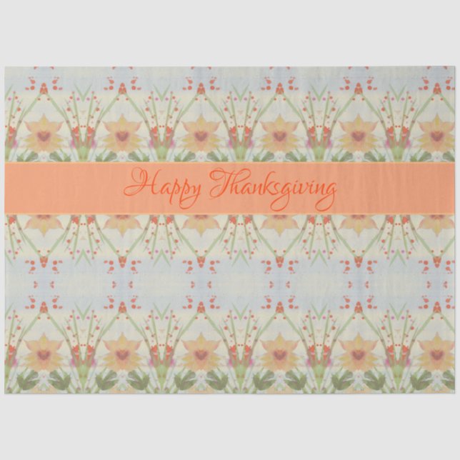 Hübsches Erntedank-Flower-Tissue-Papier Seidenpapier (Vorderseite)