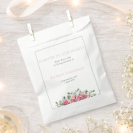 Hübsches Eukalyptus-Rosa-Rosen-Trauer-Samenpäckche Geschenktütchen