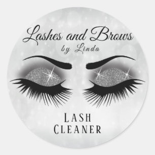 Hübsches Eyelashes Extension Cleaner Design - Silv Runder Aufkleber
