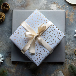Hübsches falsches Gold- und Blau-Punktmuster  Geschenkpapier Set