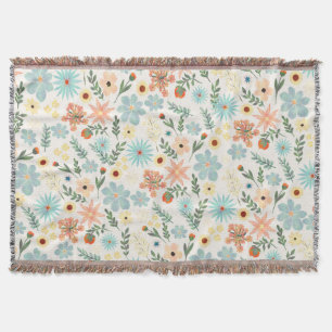 Hübsches farbenfrohes Ditsy-Blumenmuster in Weiß Decke