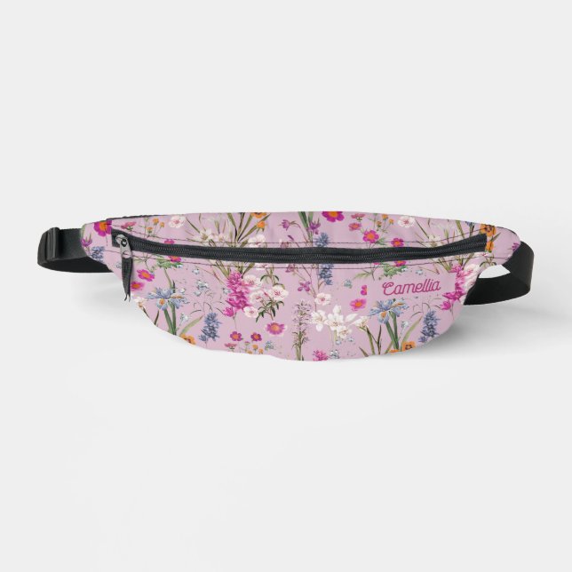 Hübsches, farbiges Muster, violett, rosa, kundensp Bauchtasche (Vorderseite)