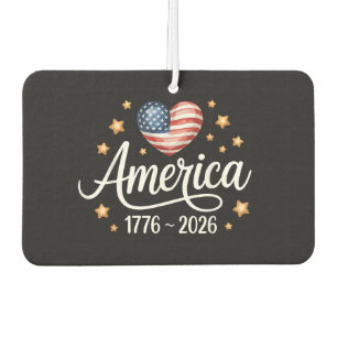 Hübsches Flaggenherz 1776-2026 4. Juli 250. Jahres Autolufterfrischer