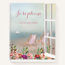 Hübsches Floral Seascape Journal Notizbuch