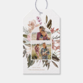 Hübsches florales Foto mit Name Geschenkanhänger