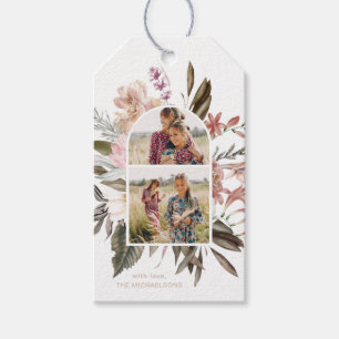 Hübsches florales Foto mit Name Geschenkanhänger