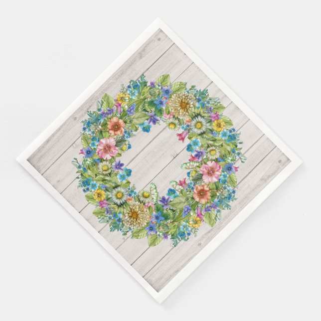 Hübsches florales rustikales Party Waren Napkins Serviette (Ecke)