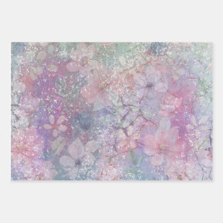 Hübsches, florales Wrapping Paper Geschenkpapier Set