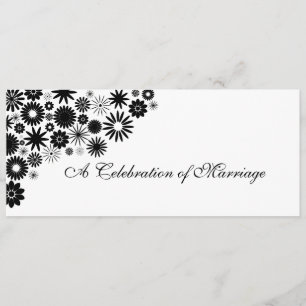 Hübsches Florals Black Wedding Programm