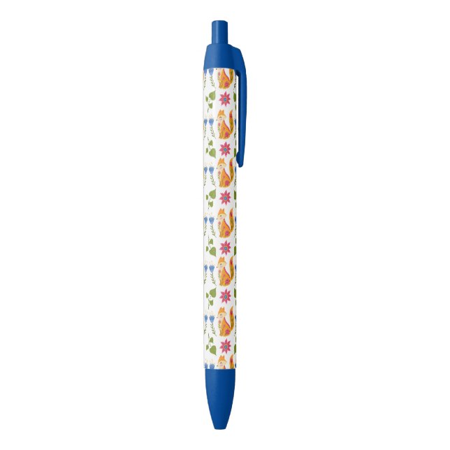 Hübsches Foxy Blumenpastellmuster Kugelschreiber (Unterseite (Vertikal))
